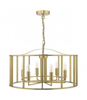 6 Light Pendant Brushed Bronze-2
