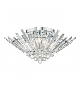 5 Light Flush Polished Chrome Crystal-1