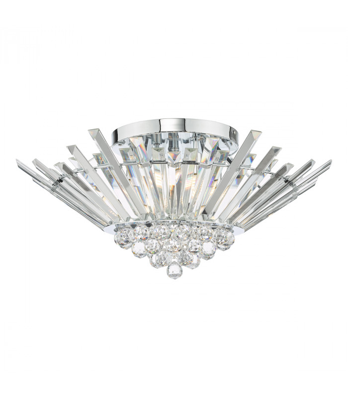5 Light Flush Polished Chrome Crystal-1