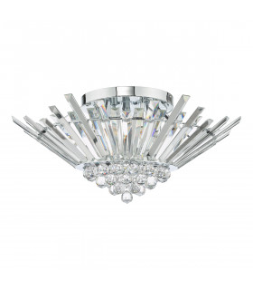 5 Light Flush Polished Chrome Crystal-2