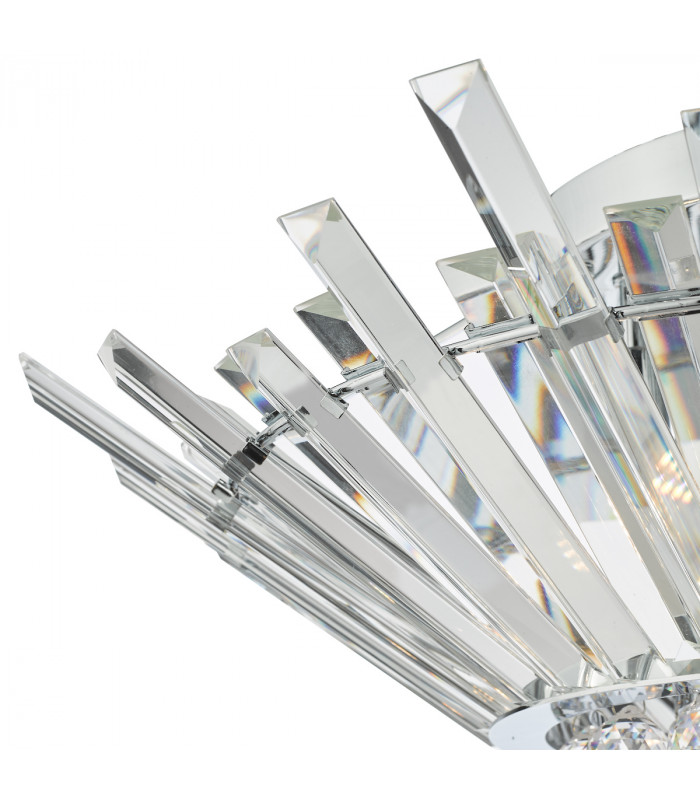 5 Light Flush Polished Chrome Crystal-3