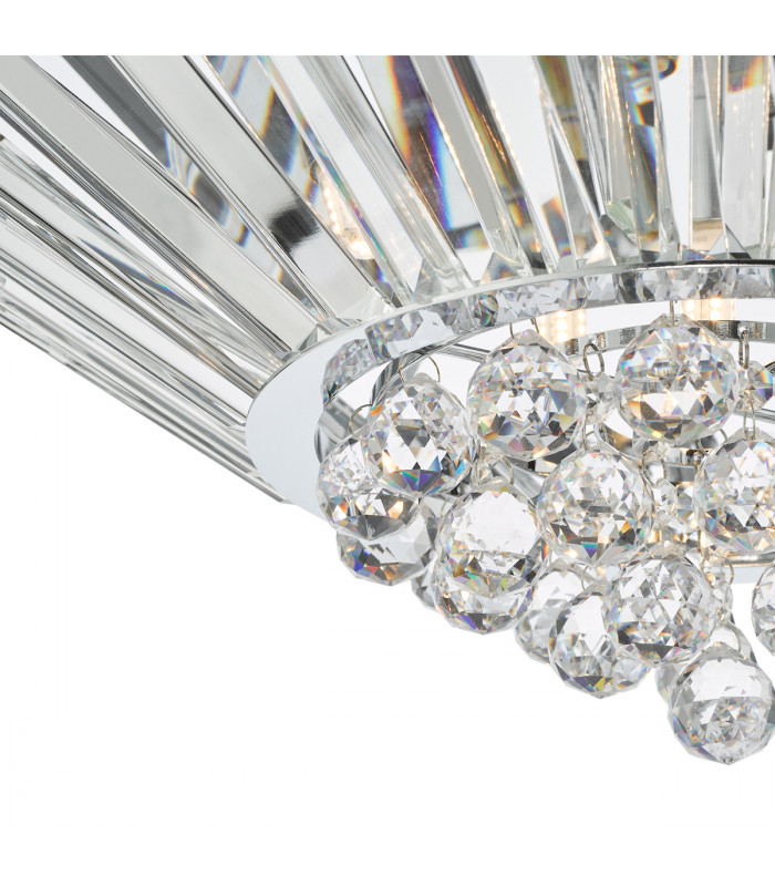 5 Light Flush Polished Chrome Crystal-4
