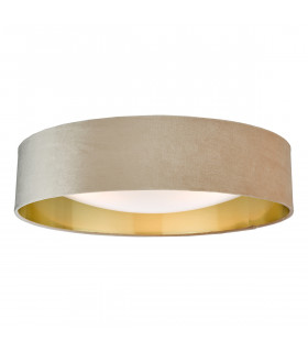 Cylindrical 3 Light Flush Velvet Taupe Shade 60Cm-1