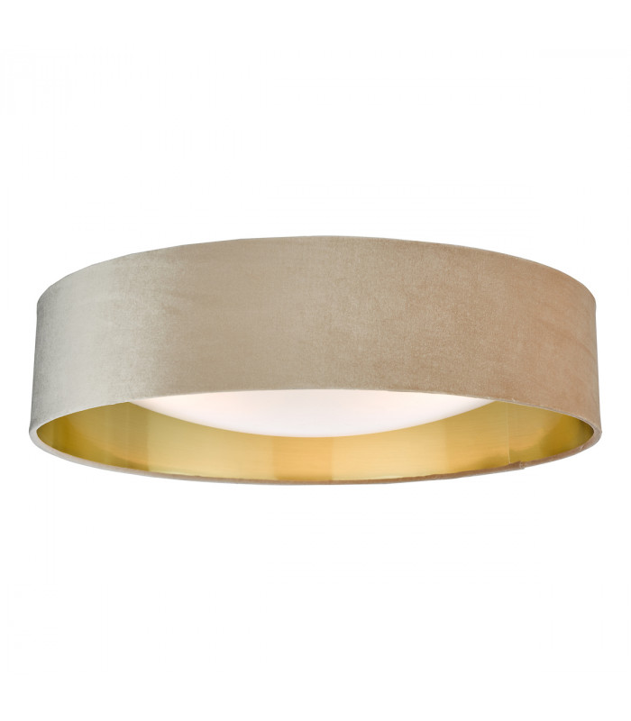 Cylindrical 3 Light Flush Velvet Taupe Shade 60Cm-1