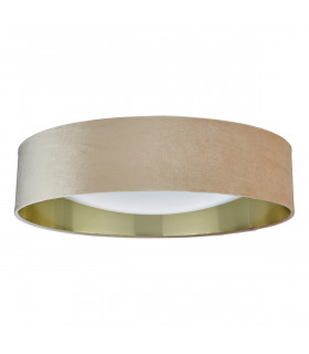 Cylindrical 3 Light Flush Velvet Taupe Shade 60Cm-2