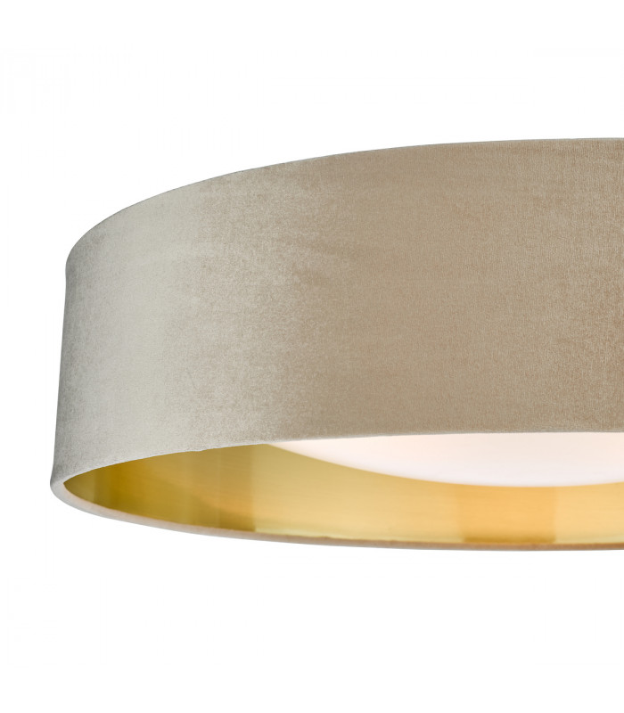 Cylindrical 3 Light Flush Velvet Taupe Shade 60Cm-4Cylindrical 3 Light Flush Velvet Taupe Shade 60Cm-5