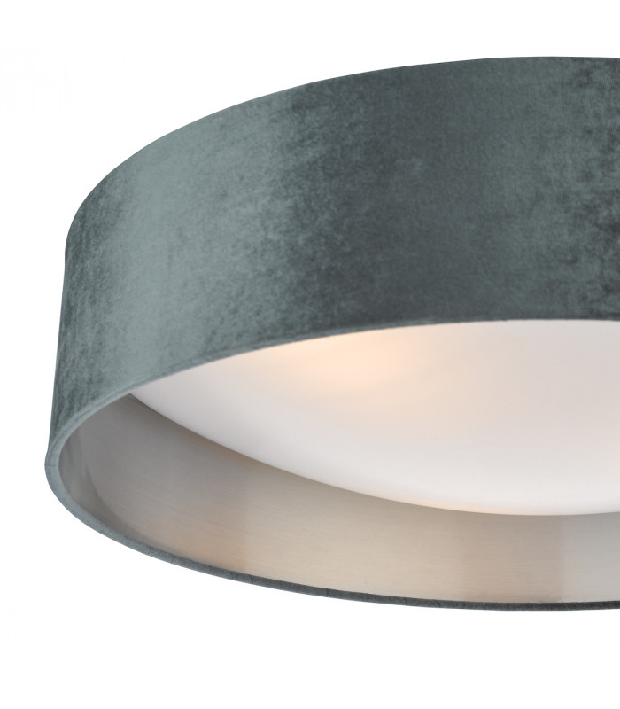 Cylindrical 3 Light Flush Velvet Dark Grey Shade 60Cm-2