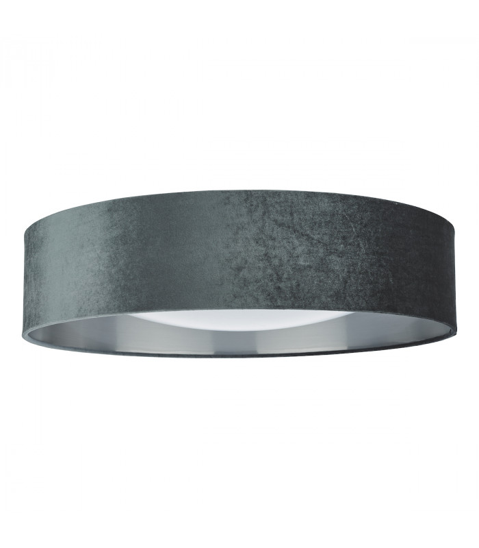 Cylindrical 3 Light Flush Velvet Dark Grey Shade 60Cm-3