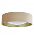 Cylindrical 2 Light Flush Lamp Velvet Taupe Shade 40Cm-2