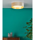 Cylindrical 2 Light Flush Lamp Velvet Taupe Shade 40Cm-4