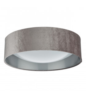 Cylindrical 2 Light Flush Lamp Velvet Mink Shade 40Cm-2