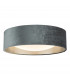 Cylindrical 2 Light Flush Lamp Velvet Dark Grey Shade 40Cm-1
