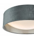 Cylindrical 2 Light Flush Lamp Velvet Dark Grey Shade 40Cm-4