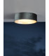 Cylindrical 2 Light Flush Lamp Velvet Dark Grey Shade 40Cm-5