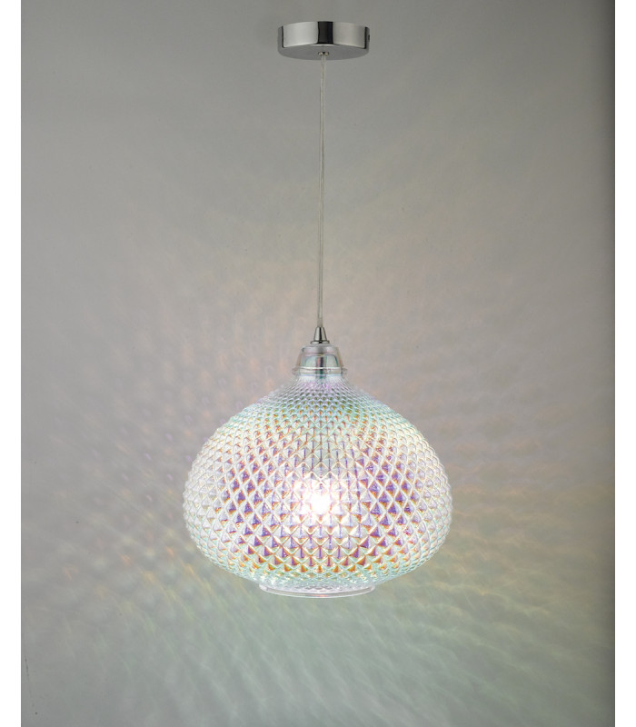 Modern Designer Pendant Glass & Polished Chrome-3
