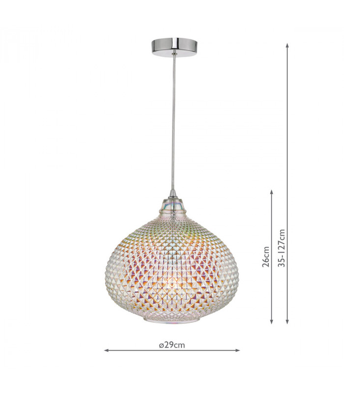Modern Designer Pendant Glass & Polished Chrome