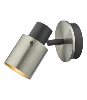 Single 1 Light Spotlight Brushed Nickel Matt Black-1