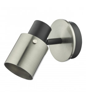 Single 1 Light Spotlight Brushed Nickel Matt Black-2