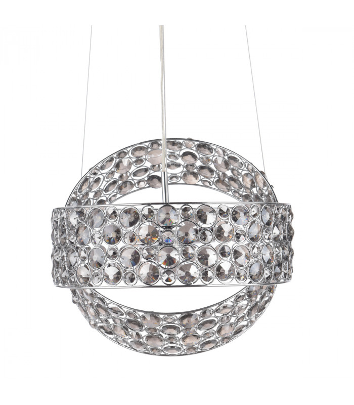 Rings 3 Light Pendant Smoked Crystal Polished Chrome-2
