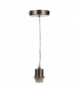 Basic 1 Light Antique Chrome E27 Suspension With Clear Cable-1