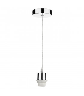 Basic Polished Chrome Pendant Suspension Kit 1 Light E27-1