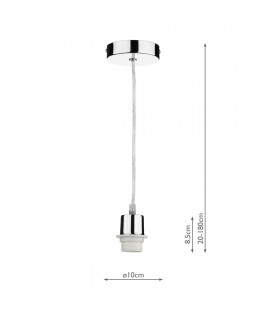 Basic Polished Chrome Pendant Suspension Kit 1 Light E27-2