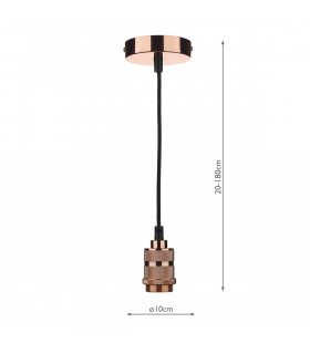 Simple 1 Light E27 Decorative Suspension Copper-2