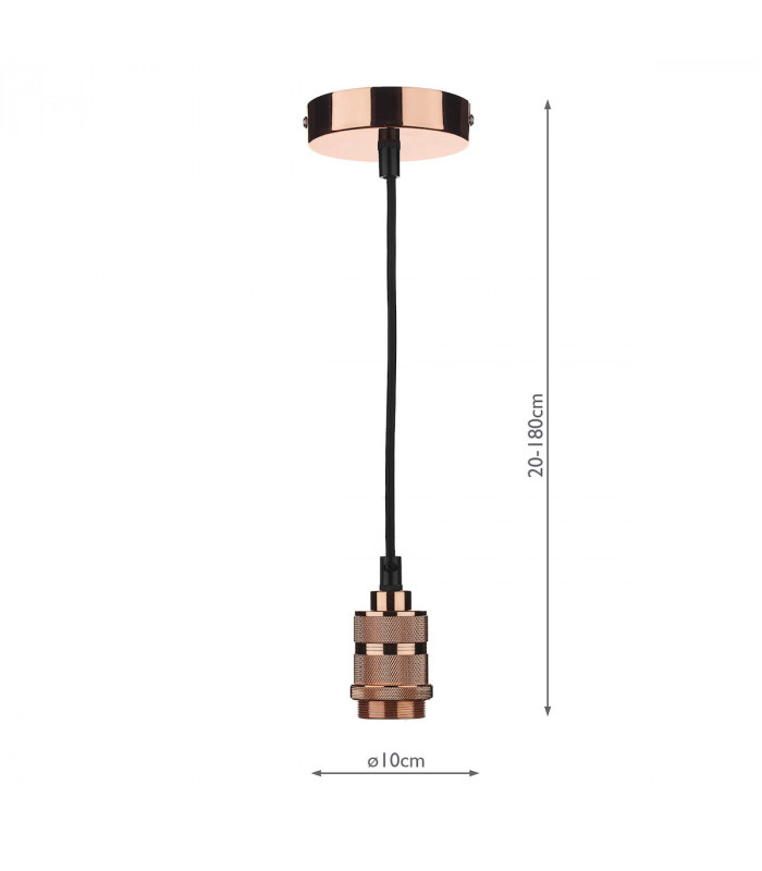 Simple 1 Light E27 Decorative Suspension Copper-2