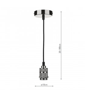 Simple 1 Light E27 Decorative Suspension Gun Metal-2
