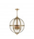 5 Light Lantern Antique Brass Glass-1