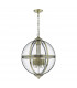 5 Light Lantern Antique Brass Glass-2