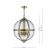 5 Light Lantern Antique Brass Glass-6