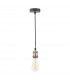 Simple 1 Light E27 Suspension Antique Copper Matt Black-2