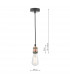 Simple 1 Light E27 Suspension Antique Copper Matt Black-5