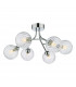 6 Light Semi Flush Polished Chrome Ribbed Glass-1