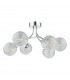 6 Light Semi Flush Polished Chrome Ribbed Glass-6