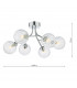 6 Light Semi Flush Polished Chrome Ribbed Glass