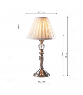 Touch Table Lamp Satin Chrome complete with Shade-2