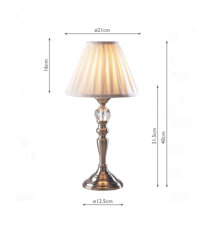 Touch Table Lamp Satin Chrome complete with Shade-2