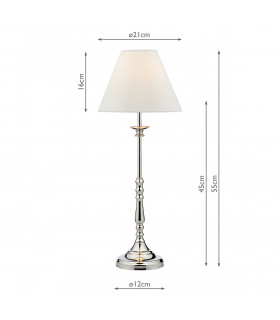 Table Lamp Polished Nickel With Shade-2