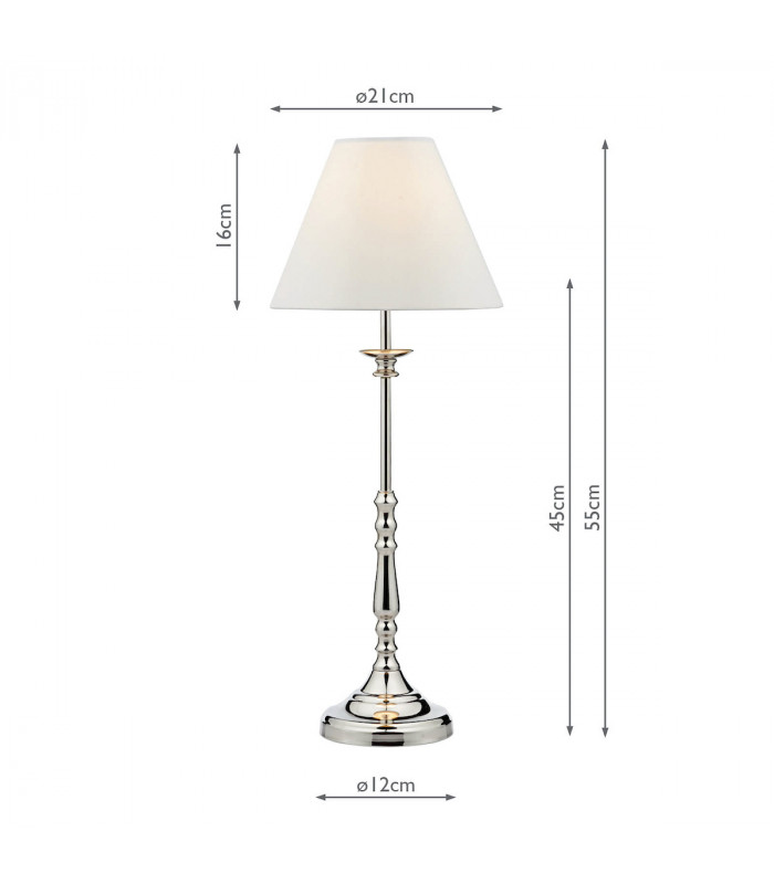 Table Lamp Polished Nickel With Shade-2