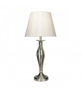 Table Lamp Satin Chrome With Cream Shade-1