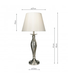 Table Lamp Satin Chrome With Cream Shade-2