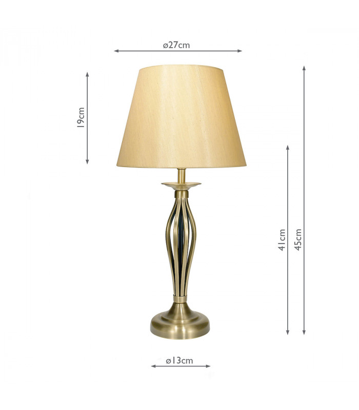 Table Lamp Antique Brass complete with BYB1135 Gold Shade-2