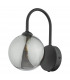 Wall Light Matt Black Smoked Glass Shade-1