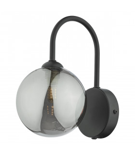 Wall Light Matt Black Smoked Glass Shade-1