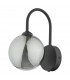 Wall Light Matt Black Smoked Glass Shade-2