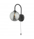 Wall Light Matt Black Smoked Glass Shade-3