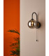 Wall Light Matt Black Smoked Glass Shade-4