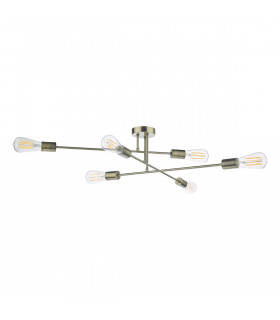 Multi Arm 6 Light Flush Antique Brass-2
